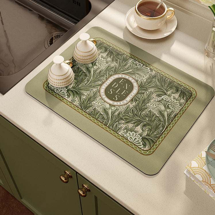 green endless logo sink mat