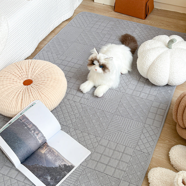 2color patchwork stitch floor mat