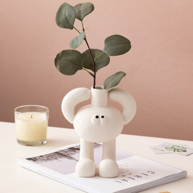 white big foot vase