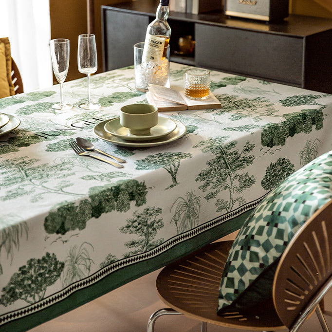 green jungle logo table cloth