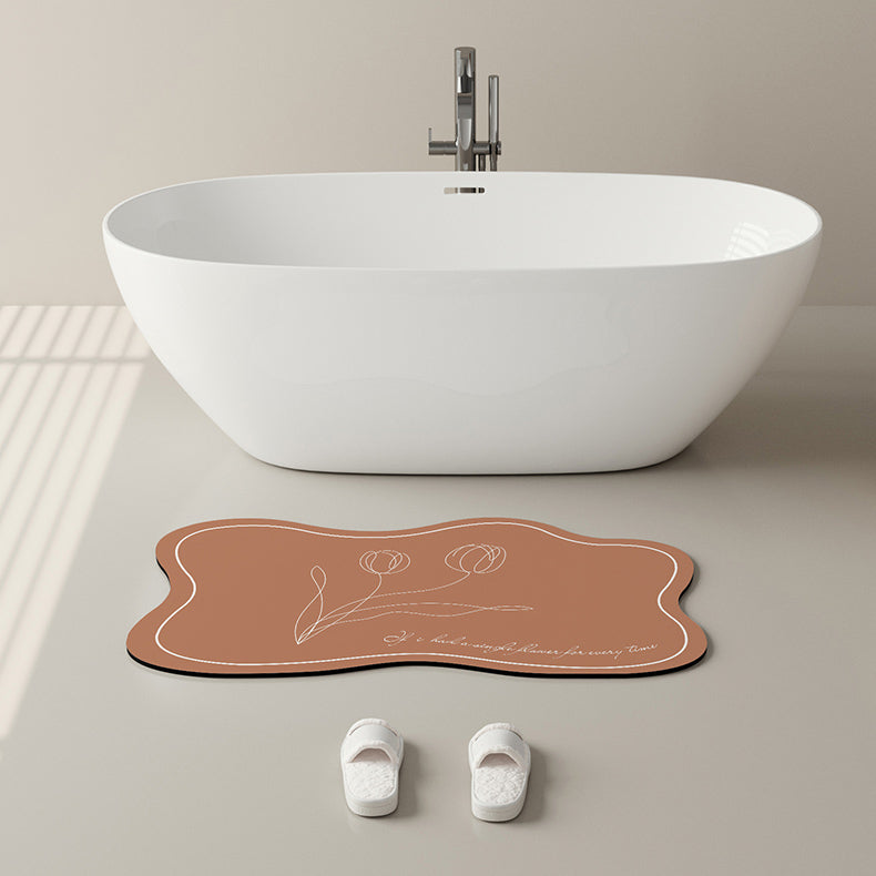 6color drawing tulip bath mat