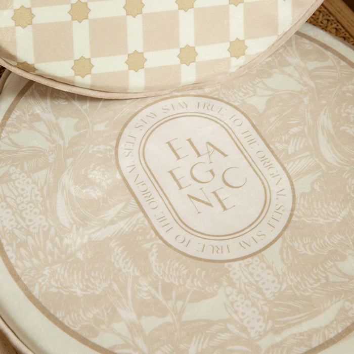 2design beige elegance logo round cushion