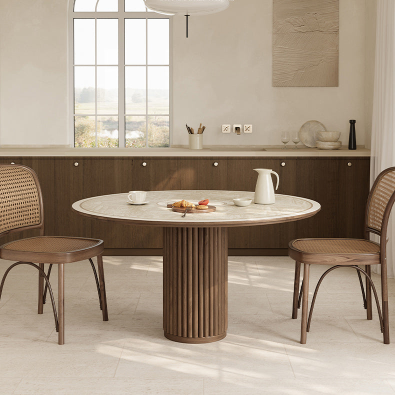 beige elegance logo round table mat