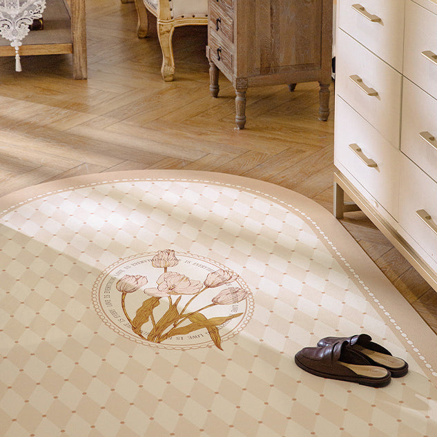 pink tuilp everthing door mat