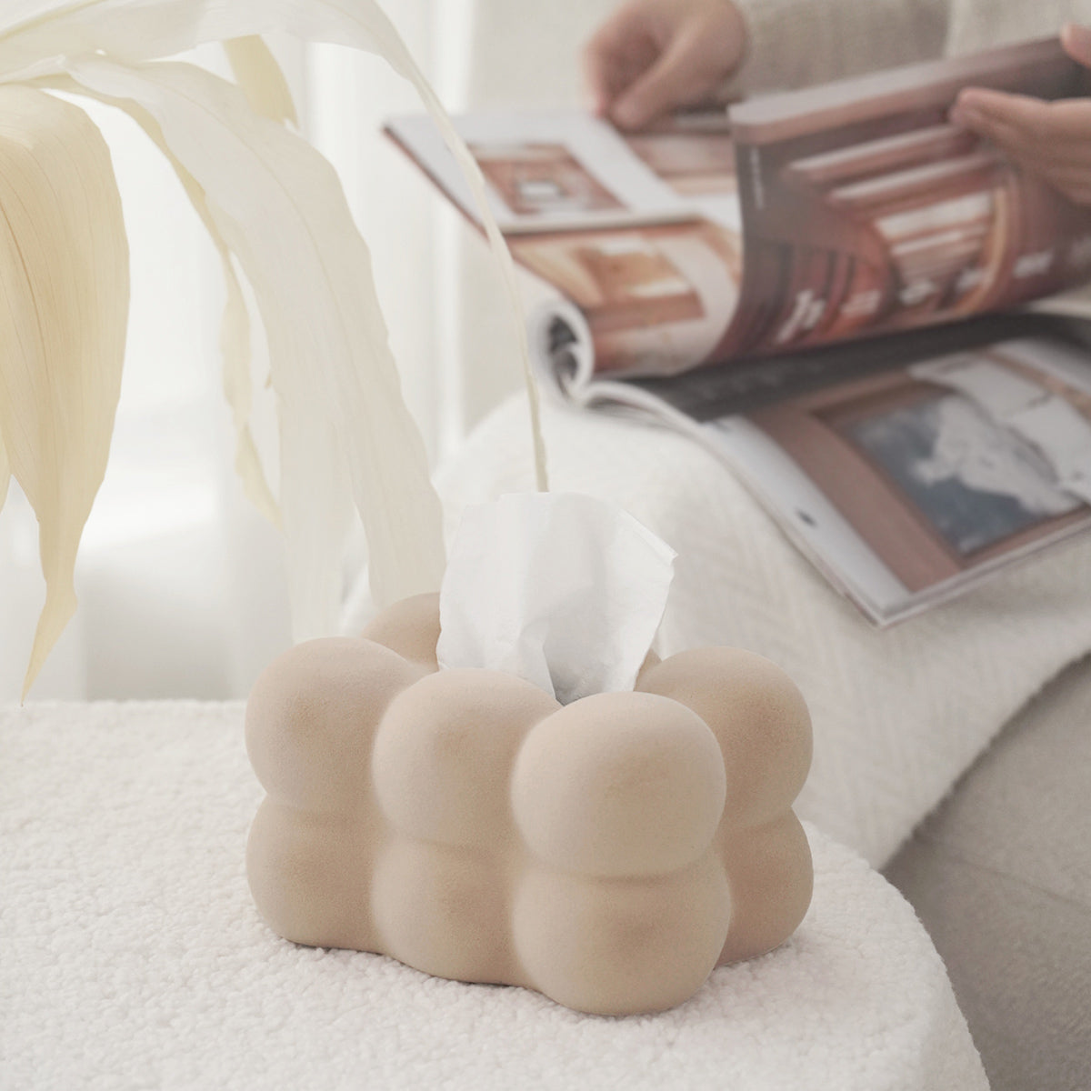 3color furry cloud tissue case