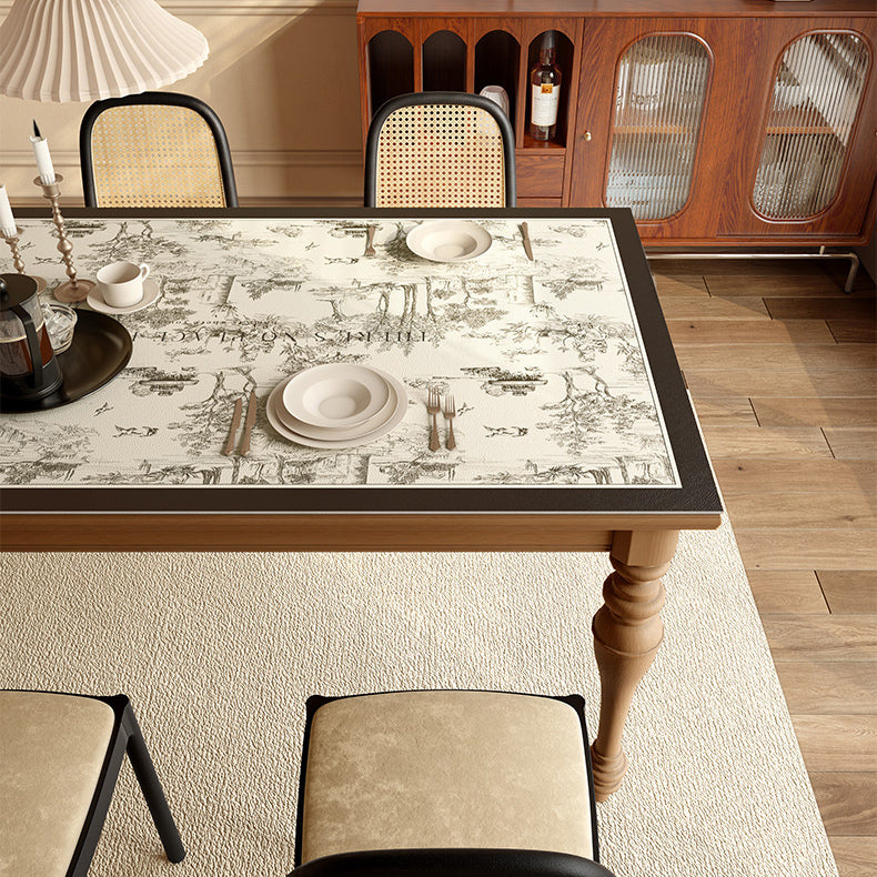 2design black toile de Jouy square table mat