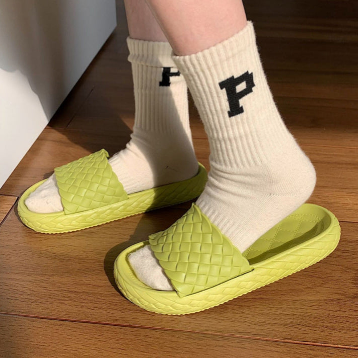 4color weaving rubber roomshoes