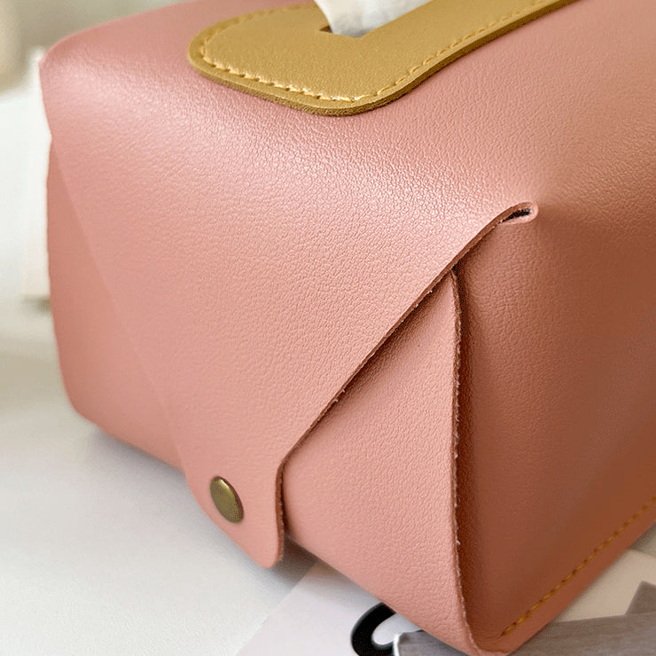 6color leather box tissue case