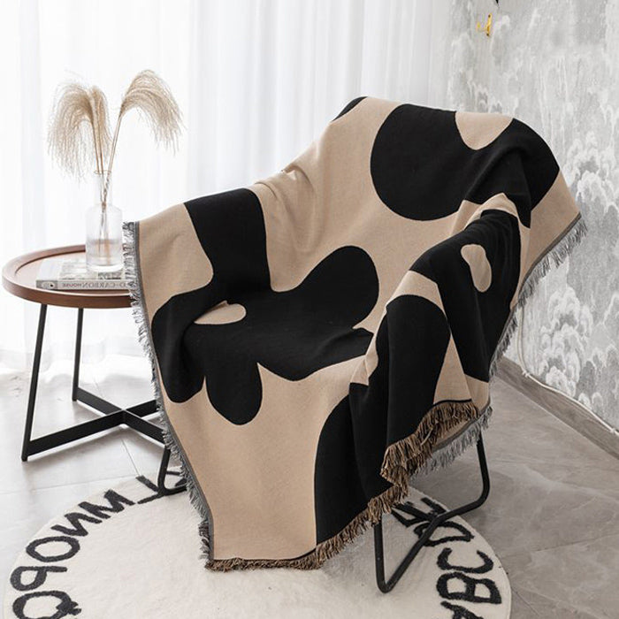 monotone big flower sofa cover