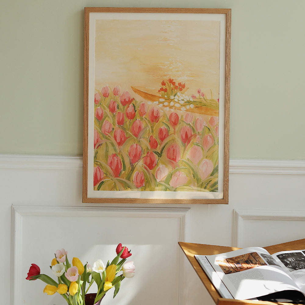 tulip boat poster & frame SET