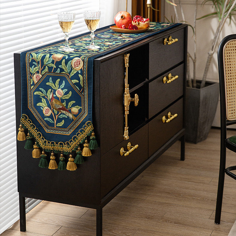 american retro pomegranate table runner