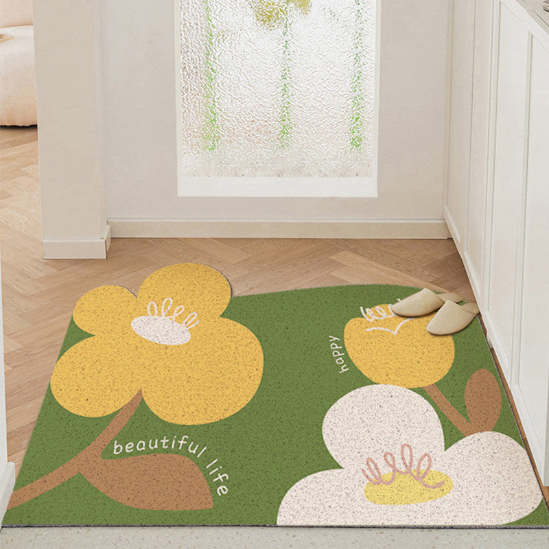 7design flower cut free door mat