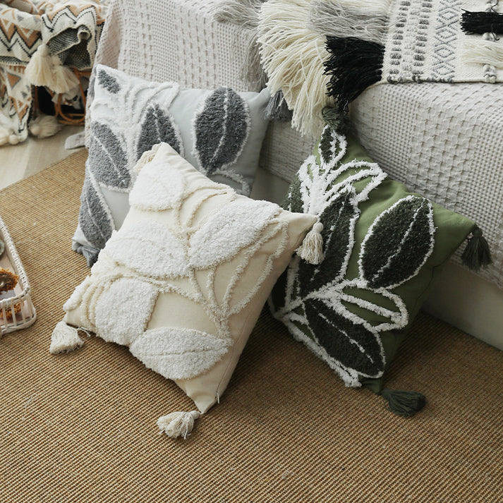 3color boa leaf cushion