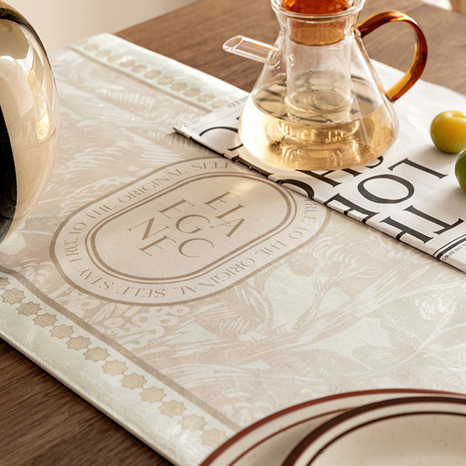 beige elegance logo table runner