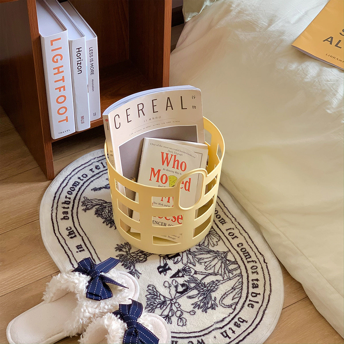 3size simple yellow basket