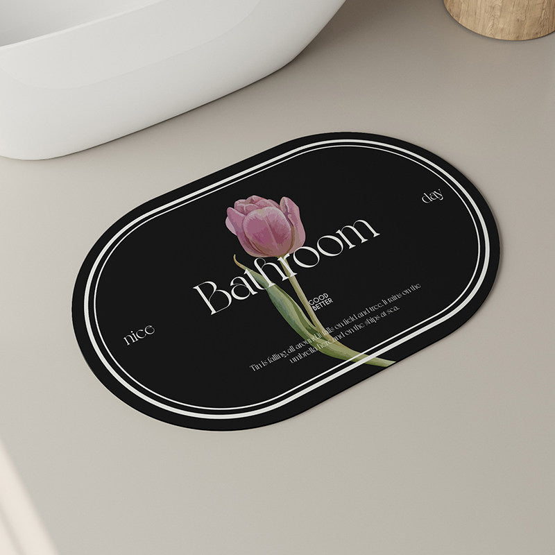 6design chic flower bath mat