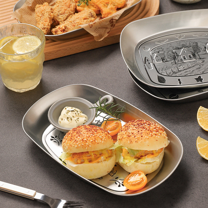 5design silver metal tray