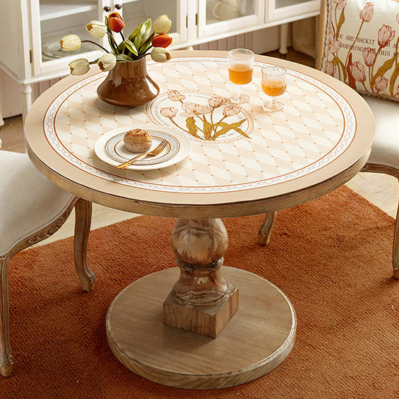 pink tuilp everthing round table mat