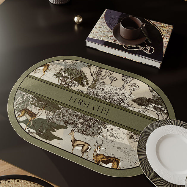 green persevere logo place mat