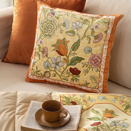 bright floral 2way quilt cushion