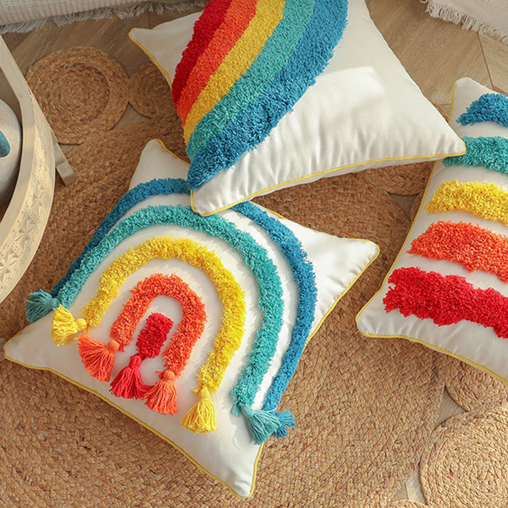 6design colorful rainbow cushion