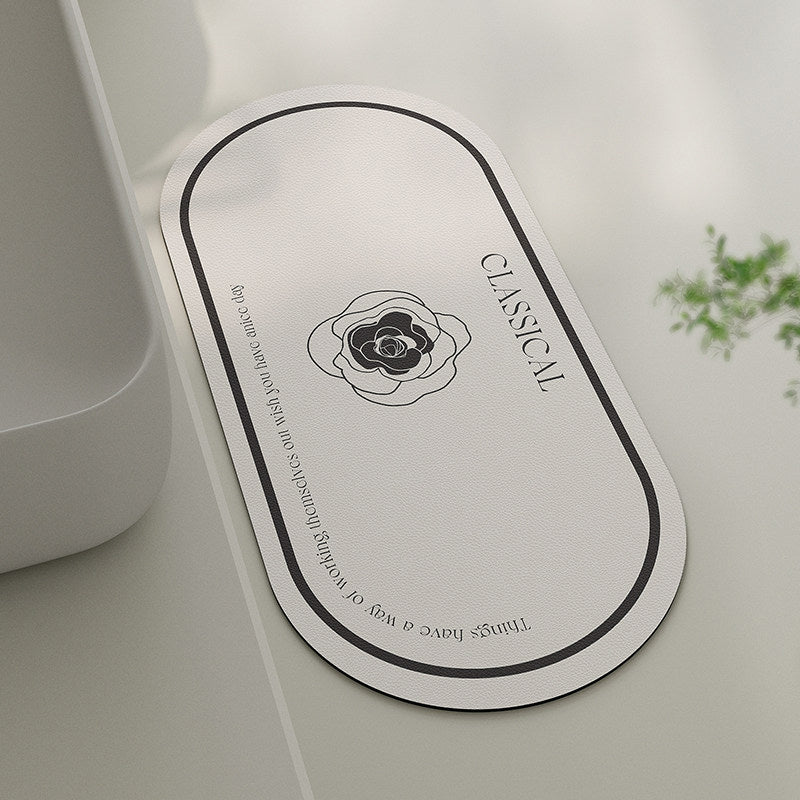 classical simple flower toilet mat