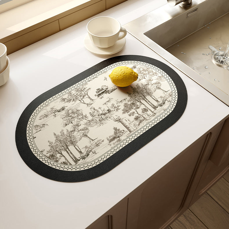 black toile de Jouy place mat