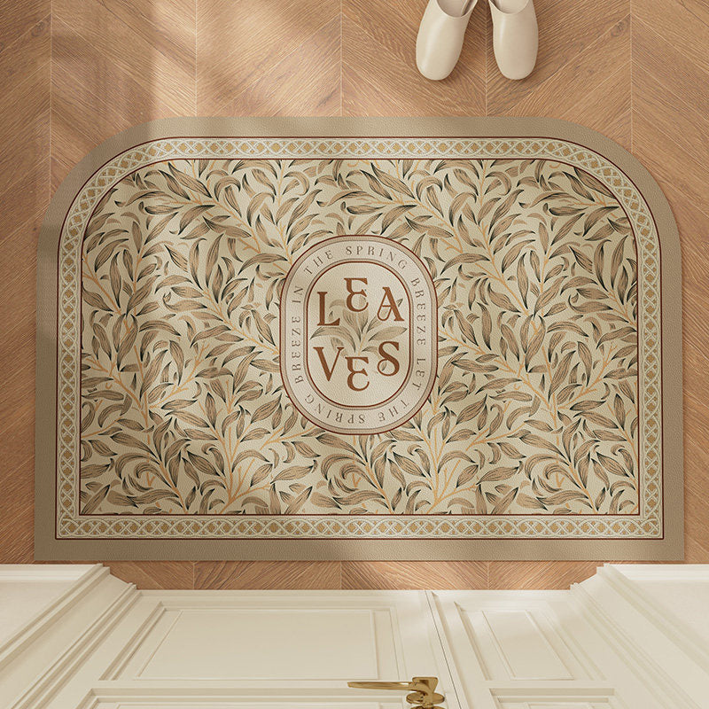 leaves art logo door mat