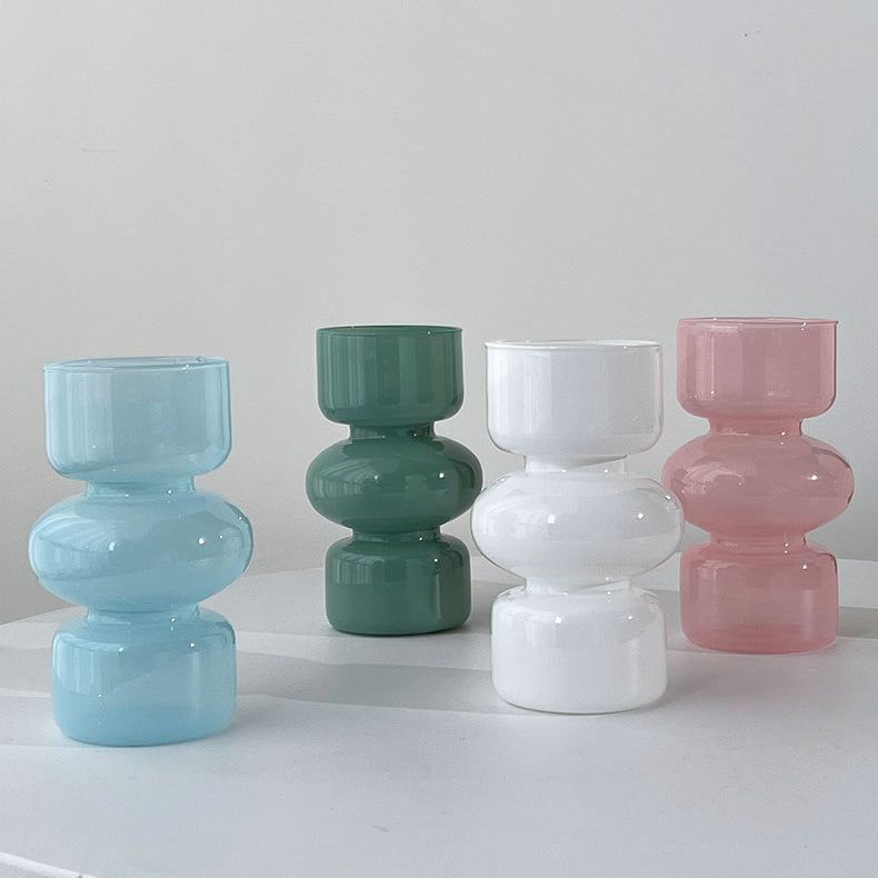 6color constriction glass vase
