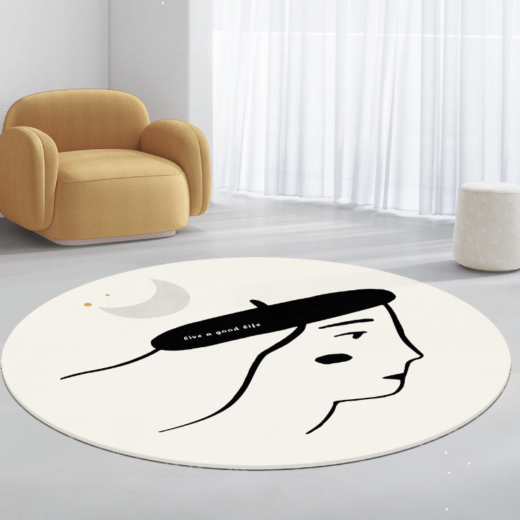 10design face round carpet