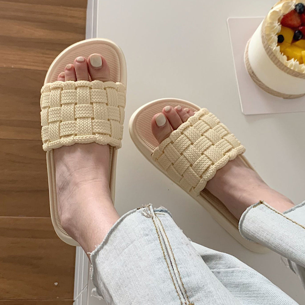 3color knit rubber roomshoes