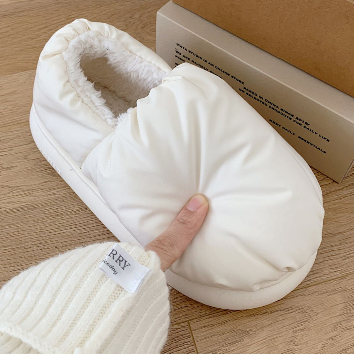 4color cotton cushion roomshoes