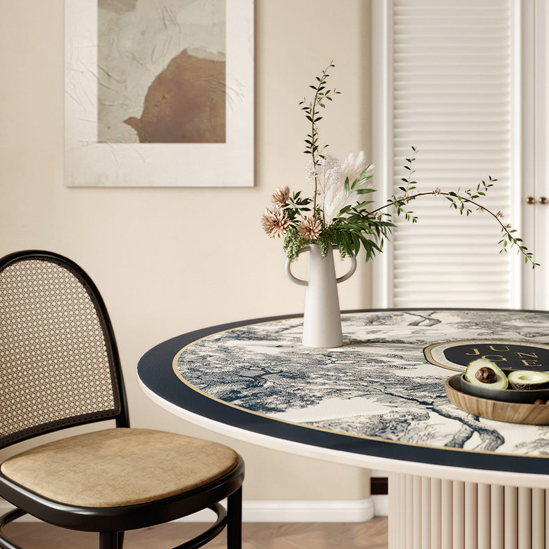 blue retro forest table mat