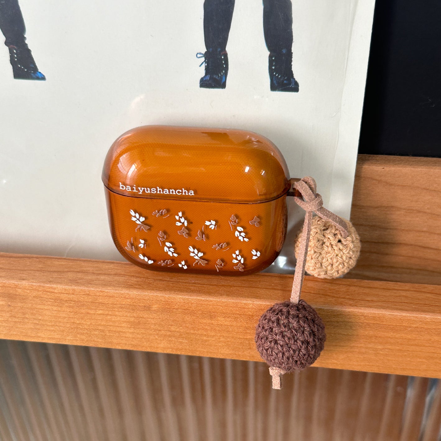 clear brown leaf Airpods case