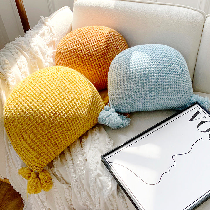 5color semicircle knit cushion