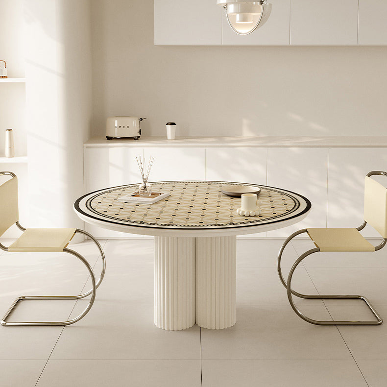 2design brown retro tile round table mat