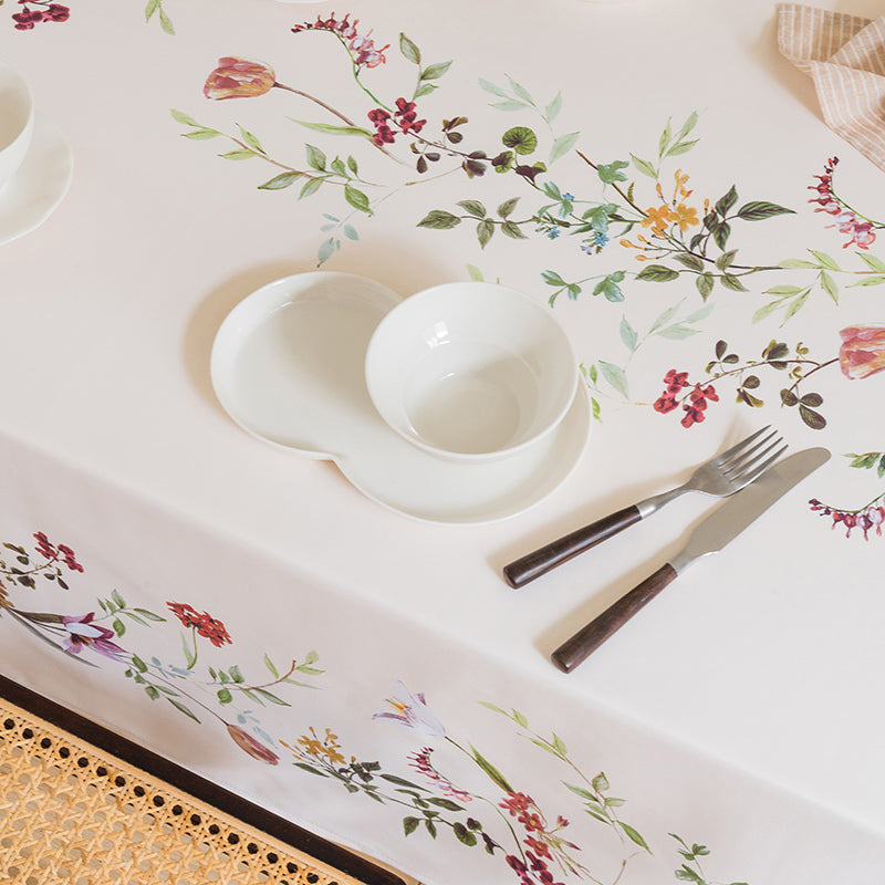 botanical flower table cover