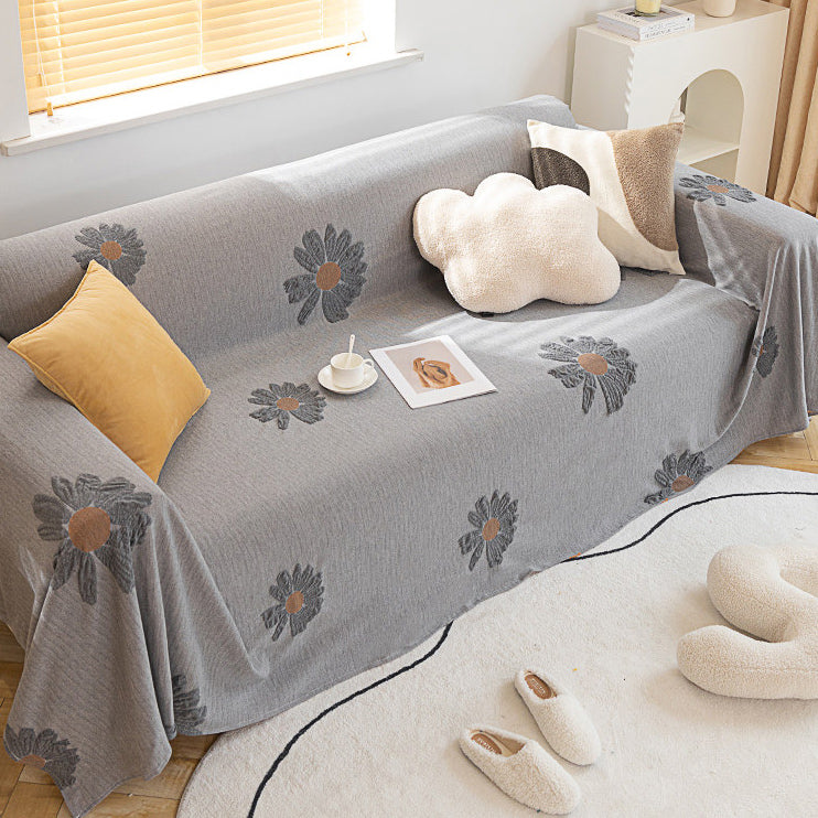 2color press flower sofa cover