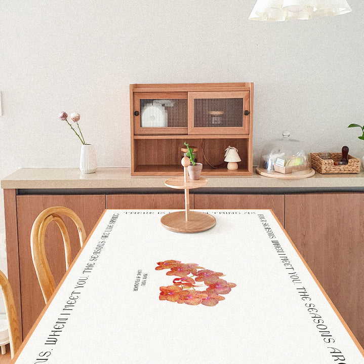 2design flower logo square table mat