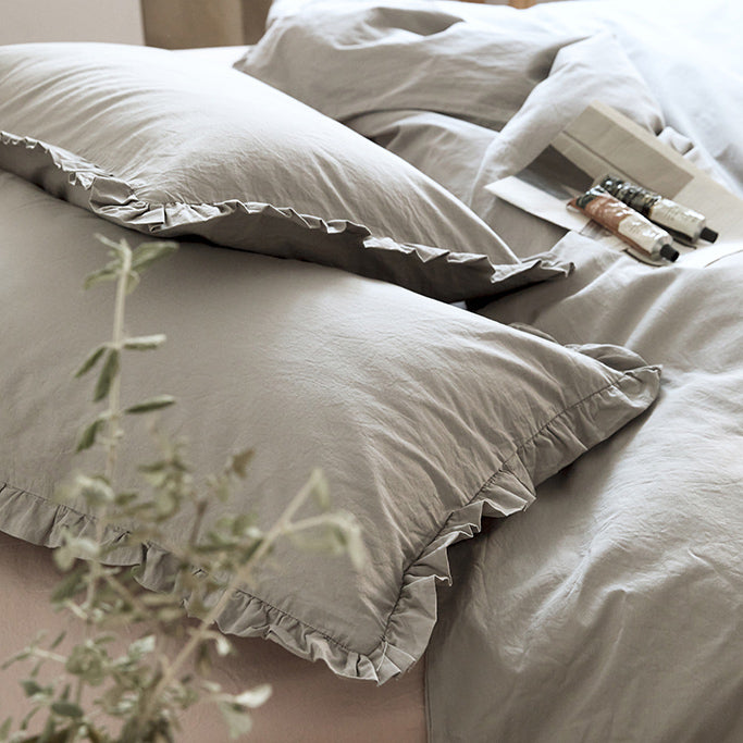 12color simple cotton frill bedlinen set