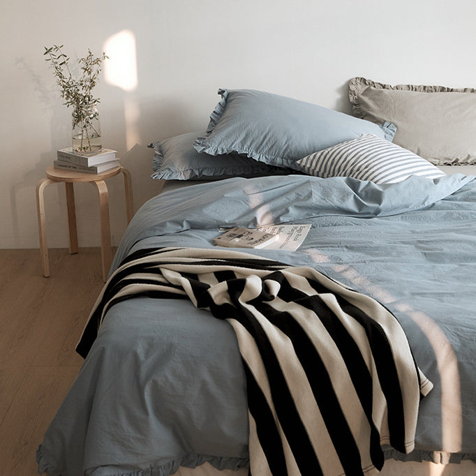 12color simple cotton frill bedlinen set