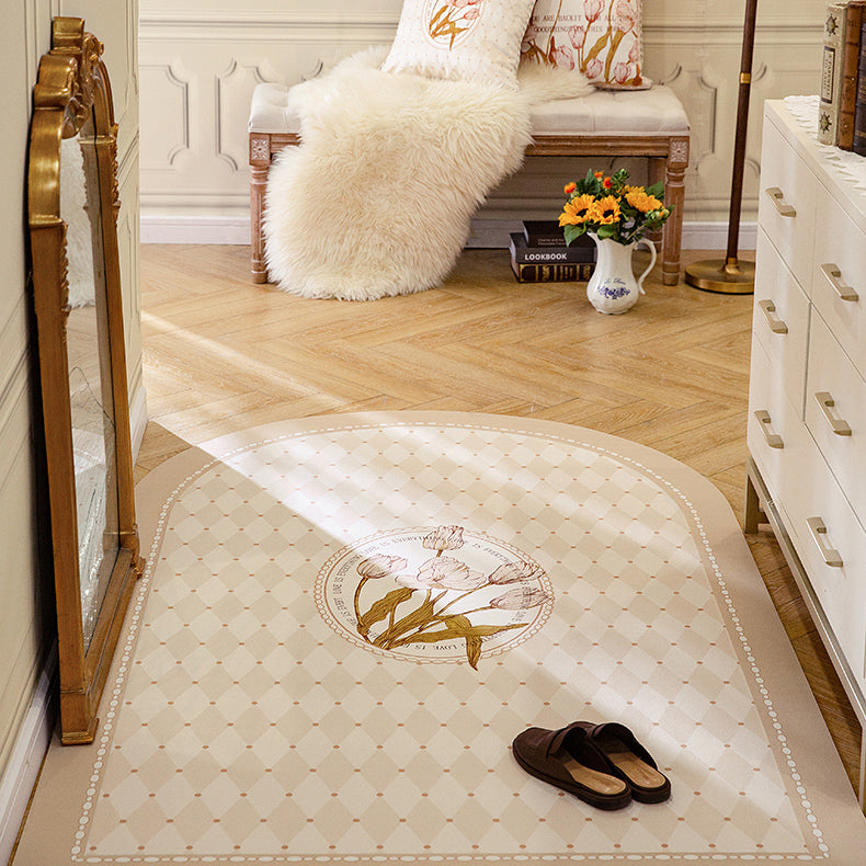 pink tuilp everthing door mat