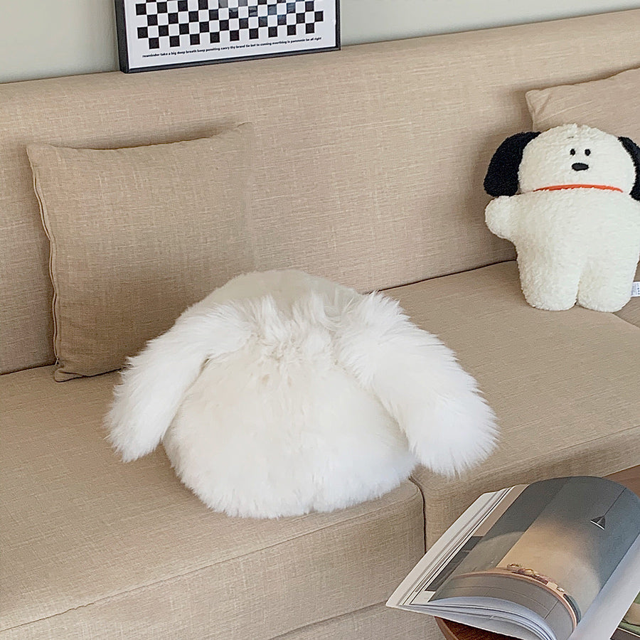 white round rabbit cushion