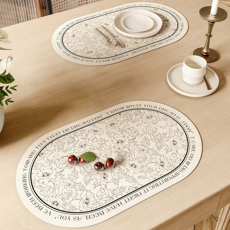monotone dream simple flower place mat