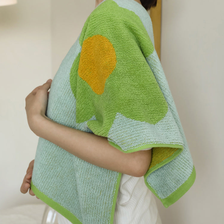2color single flower towel