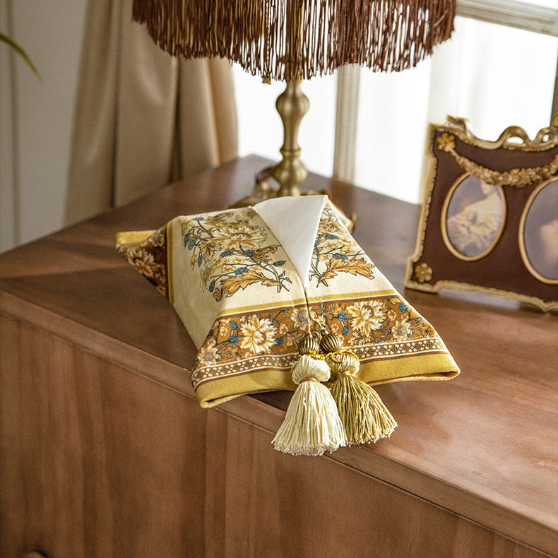 2design retro yellow flower tissue case