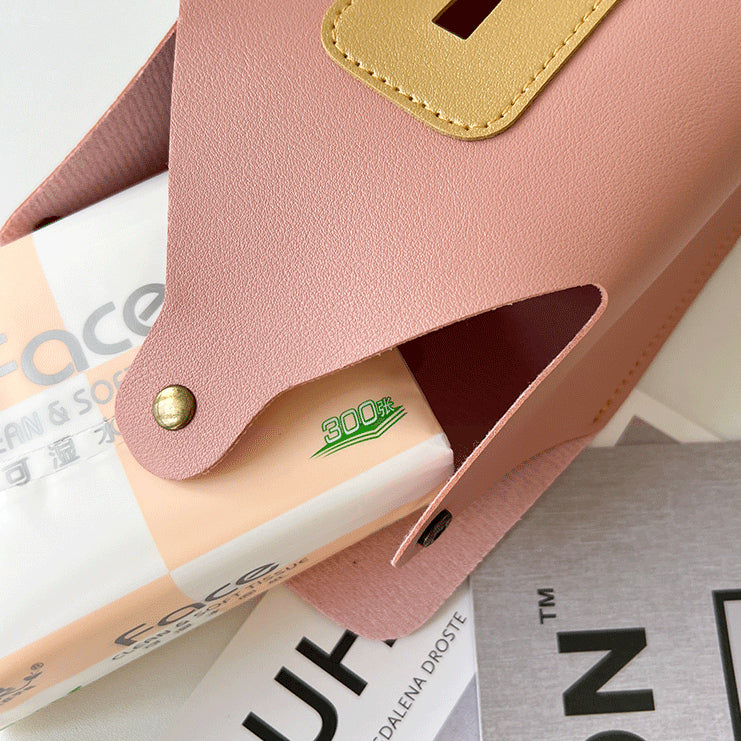 6color leather box tissue case