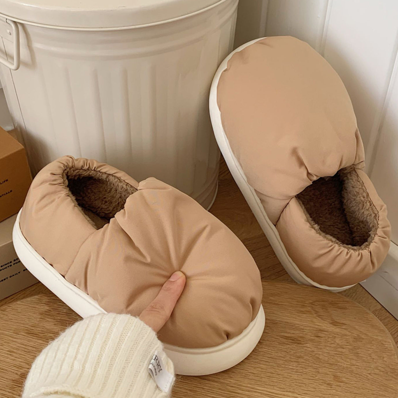 4color cotton cushion roomshoes