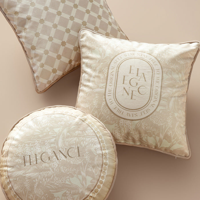 2design beige elegance logo cushion
