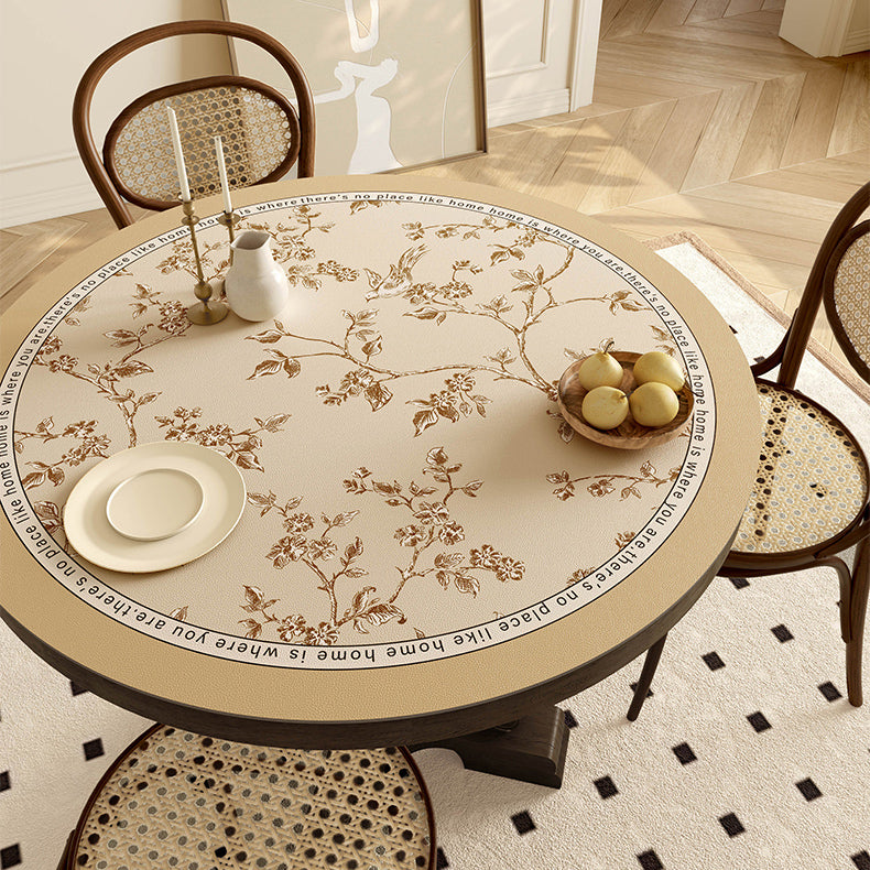 south wood beige round table mat